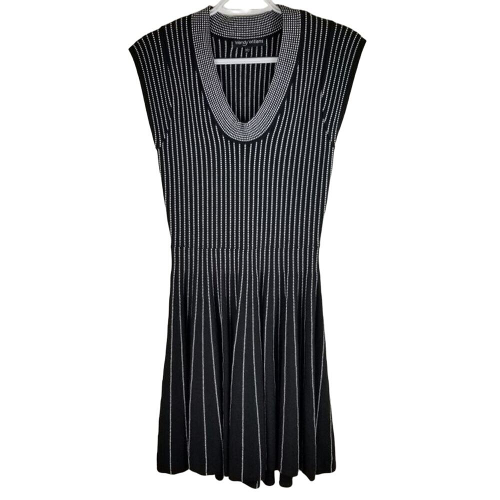 Wendy Williams Athletic Pickle Ball Lounge Black Knit Dress S